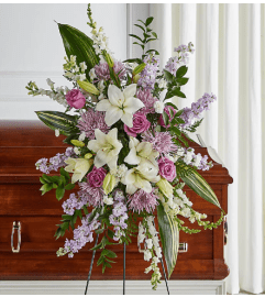 Grateful Standing Spray. An arrangement by Garden Florist.