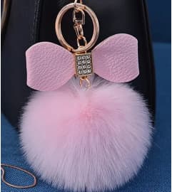 Light Pink Faux Fur keychain. An arrangement by Floral Lady Design Studio LLC.
