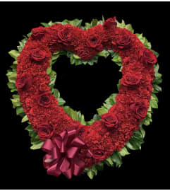 Beloved Red Open Heart. An arrangement by Hours of Flowers.