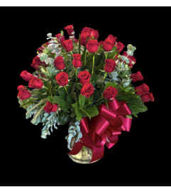 ADMIRABLE RED ROSES. An arrangement by Hours of Flowers.