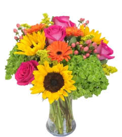 Sunset Galore. An arrangement by Flower Lane.