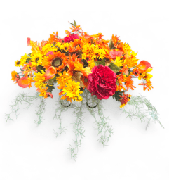 Silk Headstone Spray. An arrangement by Appleblossoms.