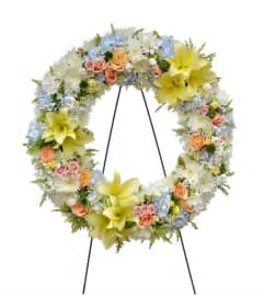 FUNERAL WREATH 01. An arrangement by Flowers and Beyond.