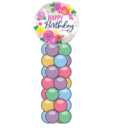 Birthday Artful Floral Mini Balloon Column. An arrangement by Balloon Bouquets Plus. Birthday Artful Floral Mini Balloon Column. An arrangement by Balloon Bouquets Plus.