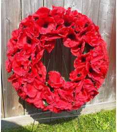 Remembrance Poppy Wreath. An arrangement by Avenue Florist.