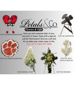 Custom Sympathy Arrangements (CALL FOR PRICING). An arrangement by Petals and Co..