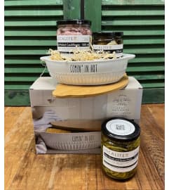 Comin' In Hot Food Gift Set. An arrangement by Forest Florist.