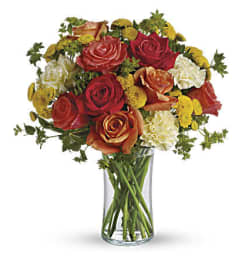 Colors of Citrus. An arrangement by Fletcher Heights Florist.