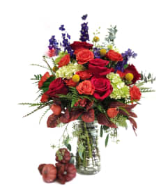 Autumn Rose Symphony. An arrangement by Clark County Floral.