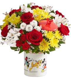 Disney Mickey Mouse Cookie Jar. An arrangement by Tallevast Florist.