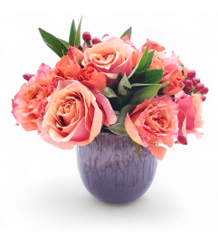 Kissed by Coral Bouquet. An arrangement by Appleblossoms.