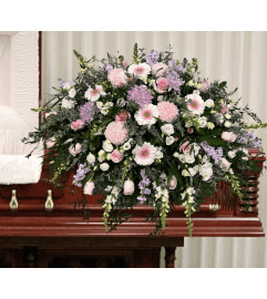 Garden Farewell Casket Spray. An arrangement by Brooklin Floral and Garden Shoppe Inc..