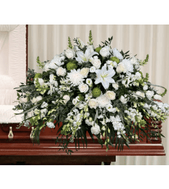 Classic Farewell Casket Spray. An arrangement by Brooklin Floral and Garden Shoppe Inc..