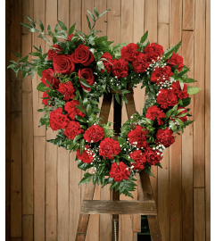 Loving Heart Wreath. An arrangement by Brooklin Floral and Garden Shoppe Inc..