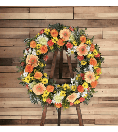 Sun Kissed Memories Wreath. An arrangement by Brooklin Floral and Garden Shoppe Inc..