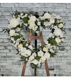 Classic Farewell Heart Wreath. An arrangement by Brooklin Floral and Garden Shoppe Inc..