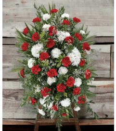 Heavenly Farewell Standing Spray. An arrangement by Brooklin Floral and Garden Shoppe Inc..