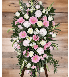 Tender Blooms Standing Spray. An arrangement by Brooklin Floral and Garden Shoppe Inc..