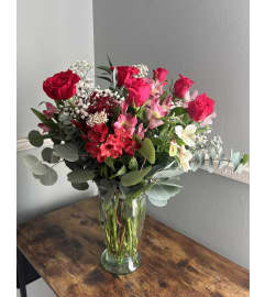Radiant Rose Whisper. An arrangement by Kelly Ann's Floral.