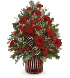 Teleflora's Ruby Radiance Tree. An arrangement by Michael's Flowers.