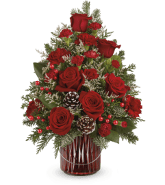 Teleflora's Ruby Radiance Tree. An arrangement by Michael's Flowers.