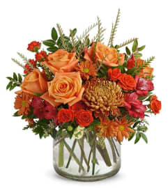 Thanksgiving Vase. An arrangement by New Britain Flower Shop.
