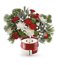 FROSTY WISHES. An arrangement by Fine's Flowers.