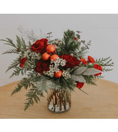 Scarlet Frost Bouquet. An arrangement by Canmore Flowers by Alpine Blooms.