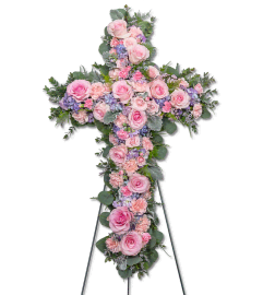 Glorious Garden Cross. An arrangement by The Flower Shop of Lake Charles.