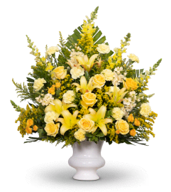 Radiant Remembrance Urn. An arrangement by The Flower Shop of Lake Charles.