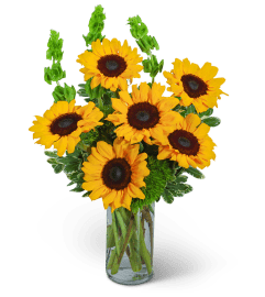 Sunflowers and Bells. An arrangement by The Flower Shop of Lake Charles.