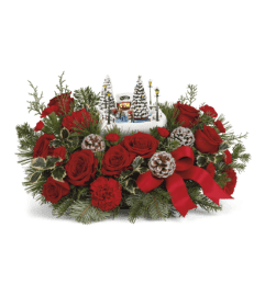 Thomas Kinkade's Oh what Fun bouquet. An arrangement by Tallevast Florist.