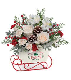 Winter Sleigh Bouquet by Teleflora. An arrangement by Sueppel's Flowers. Winter Sleigh Bouquet by Teleflora. An arrangement by Sueppel's Flowers.
