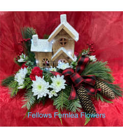 Fellows Christmas Homestead. An arrangement by Fellows Fernlea Flowers.