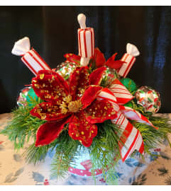 Embellishment Bouquet Hat Box. An arrangement by A Loving Touch Florist.