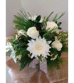 Merry and White. An arrangement by Zaisers Florist and Greenhouse.