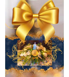 Custom Designed Metallic Dream Theme Centerpiece. An arrangement by A Loving Touch Florist.
