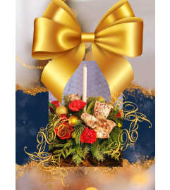 Custom Designed Traditional Red and White Centerpiece. An arrangement by A Loving Touch Florist.