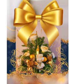Custom Designed Gold Tidings Bouquet. An arrangement by A Loving Touch Florist.