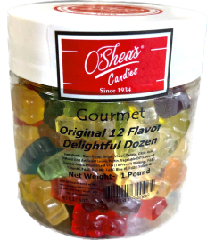 Gourmet gummy Bears 16 oz jar. An arrangement by Consider the Lilies.