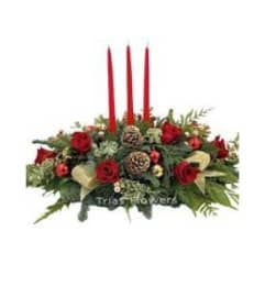 Florist Choice Holiday centerpiece. An arrangement by Dupree's Root 88 Garden Center and Florist.