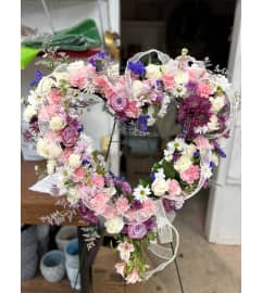 With All Our Love Heart Spray. An arrangement by Jenilyn's Creations.