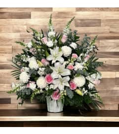 Tender Blooms Tribute. An arrangement by DMP Flowers and Gifts.