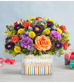 Horray It's Your Day!. An arrangement by Palmetto Gardens Florist.