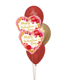 Floral Script Valentine Classic Balloon Bouquet. An arrangement by Balloon Bouquets Plus. Floral Script Valentine Classic Balloon Bouquet. An arrangement by Balloon Bouquets Plus.