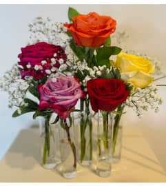 Mix tube rose vase. An arrangement by Flowerville.