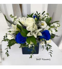 Summer sky. An arrangement by DMP Flowers and Gifts.