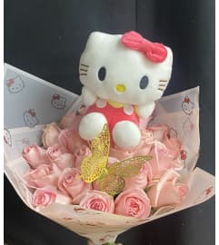chic Kitty buchon. An arrangement by Conny's Flower Shop.