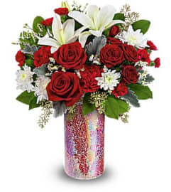 a shimmer bouquet. An arrangement by Tallevast Florist.