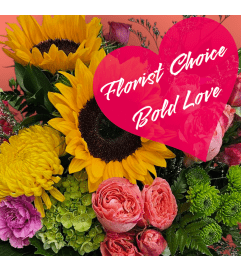 Florist Choice Bold Love. An arrangement by Flower Trends Florists.